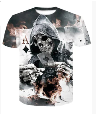 Digital Print Crew Neck Short Sleeve T-Shirt