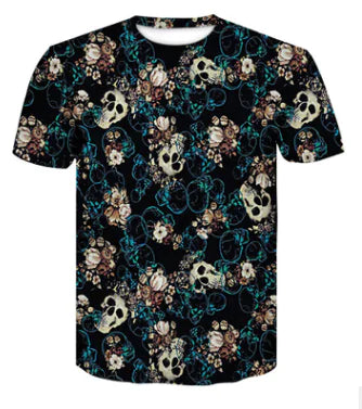 Digital Print Crew Neck Short Sleeve T-Shirt
