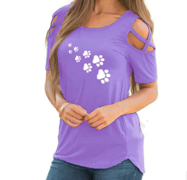 Heart Print Crew Neck Short Sleeve T-Shirt