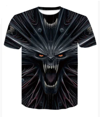 Digital Print Crew Neck Short Sleeve T-Shirt