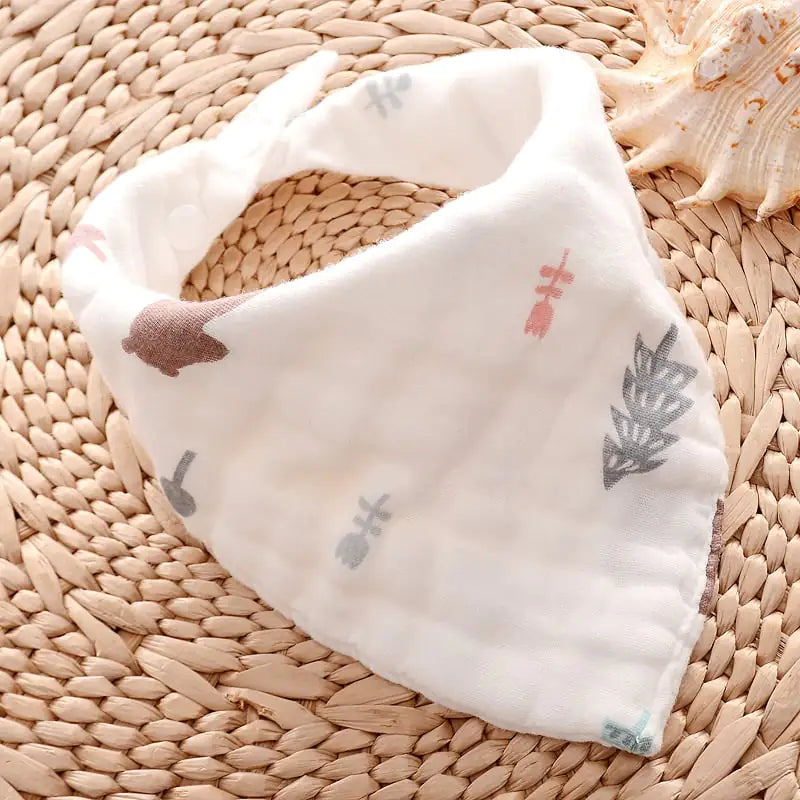 Ten-Layer Cotton Gauze Triangle Baby Bib Towel