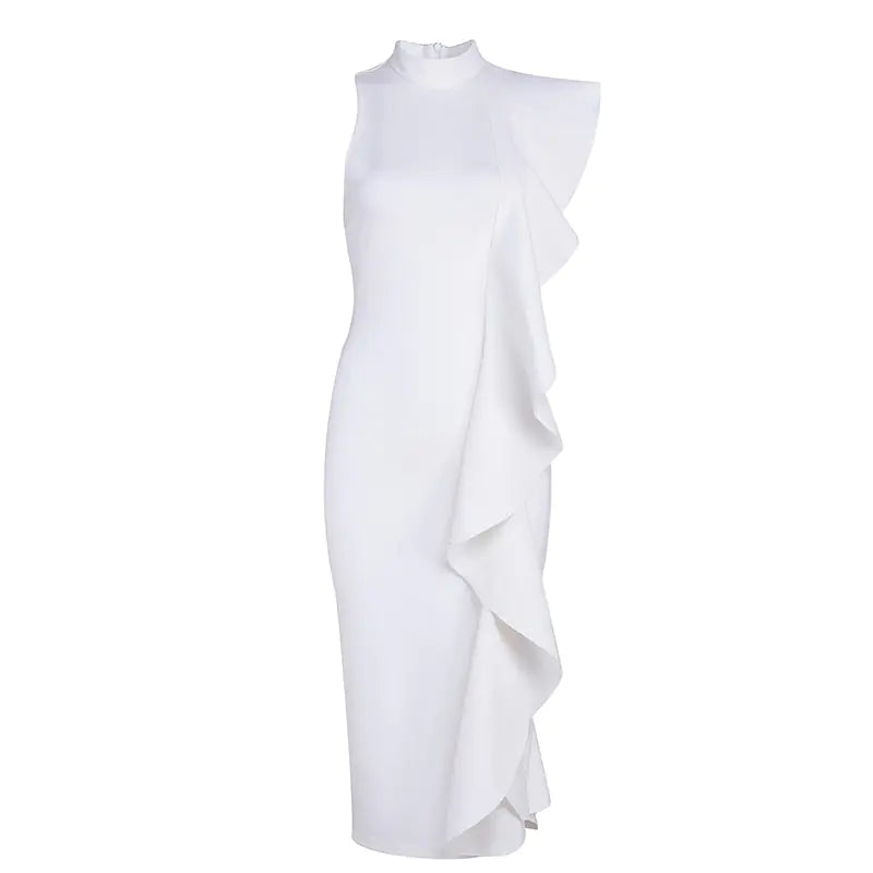 Elegant Ruffle Dress for Evening Events and Parties