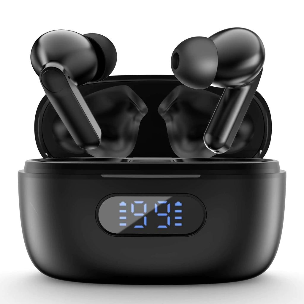 HOTOWON Wireless Ear Buds Bluetooth Earbuds 28H Playtime LED Power Display Bluetooth 5.1 Headphone in-Ear Earbuds with Mic Noise Cancellation Earphones Stereo Sound for Android/iOS