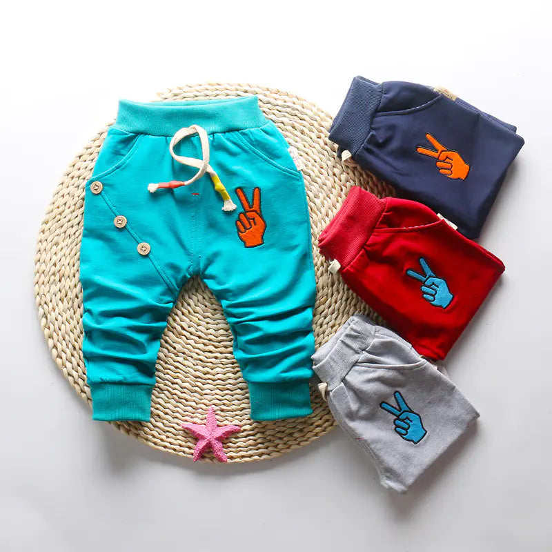 Baby Boys Cotton Sports Pants - Toddler Casual Trousers