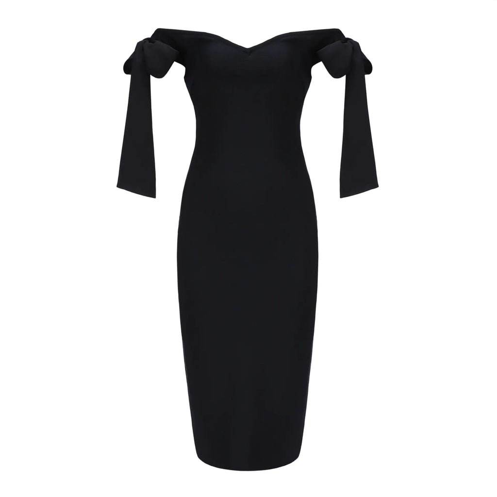 One-Shoulder V-Neck High-Waist Party Dress