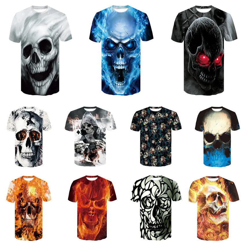 Digital Print Crew Neck Short Sleeve T-Shirt