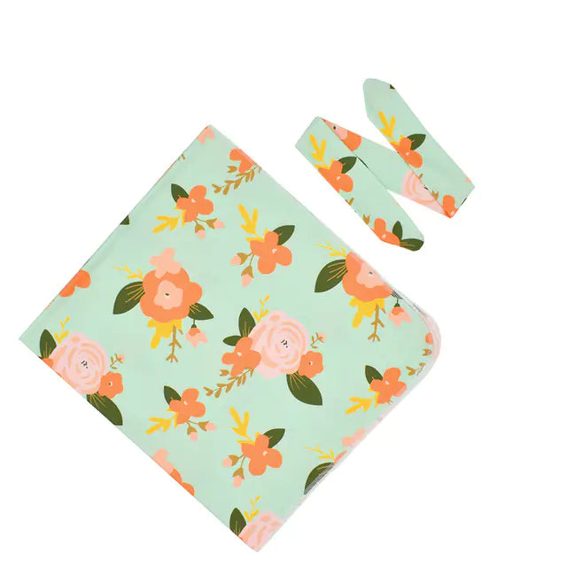 Newborn Baby Sleeping Bag with Swaddling Cap and Quilt