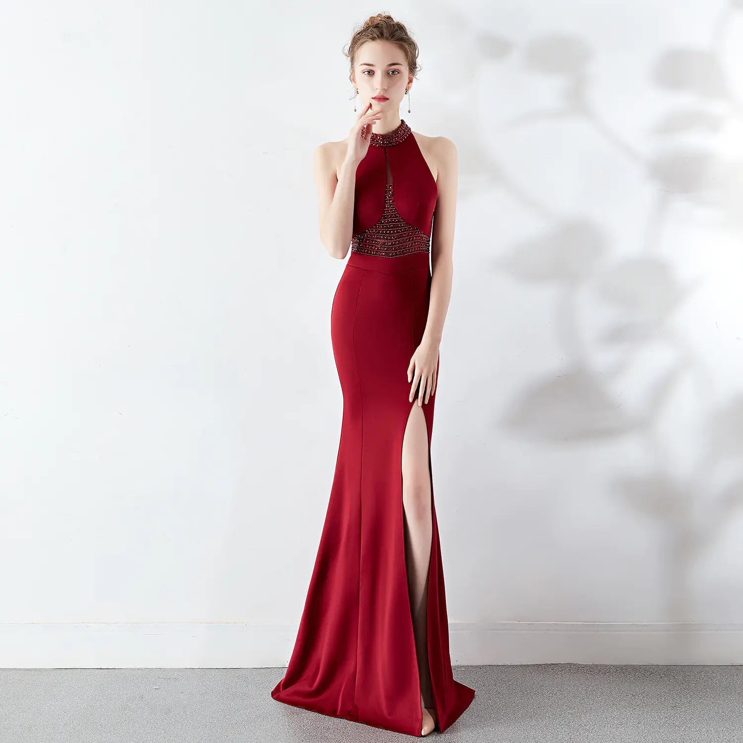 Red Mermaid Evening Gown for Weddings and Parties