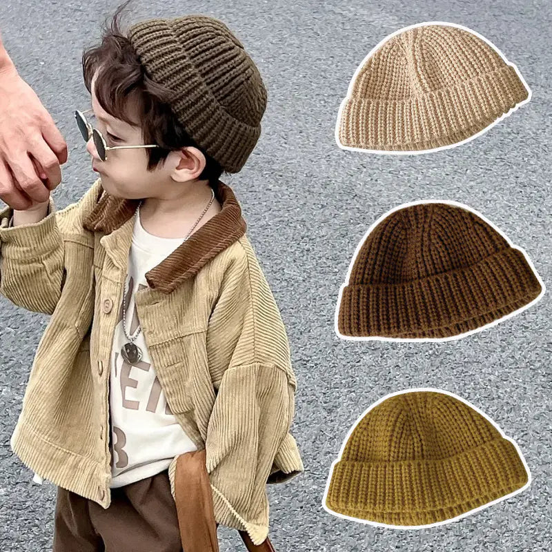 Korean Woolen Cap for Kids - Autumn and Winter