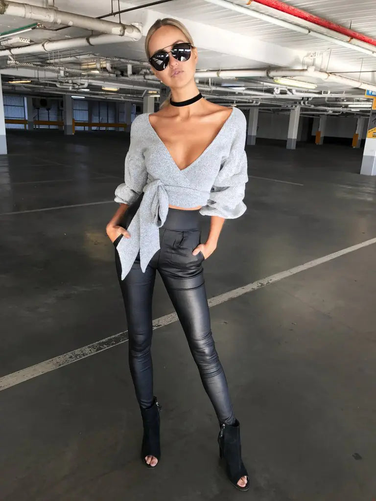 Warm Tie Top, Base Shirt, Women's Top