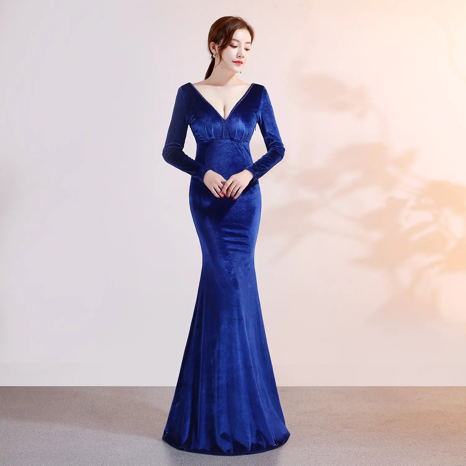 Velvet Evening Mermaid Dress, Elegant Evening Gown
