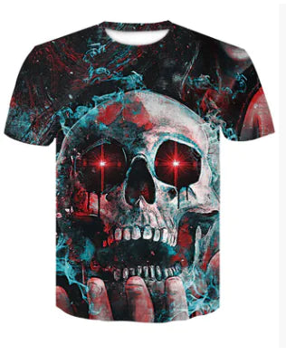Digital Print Crew Neck Short Sleeve T-Shirt