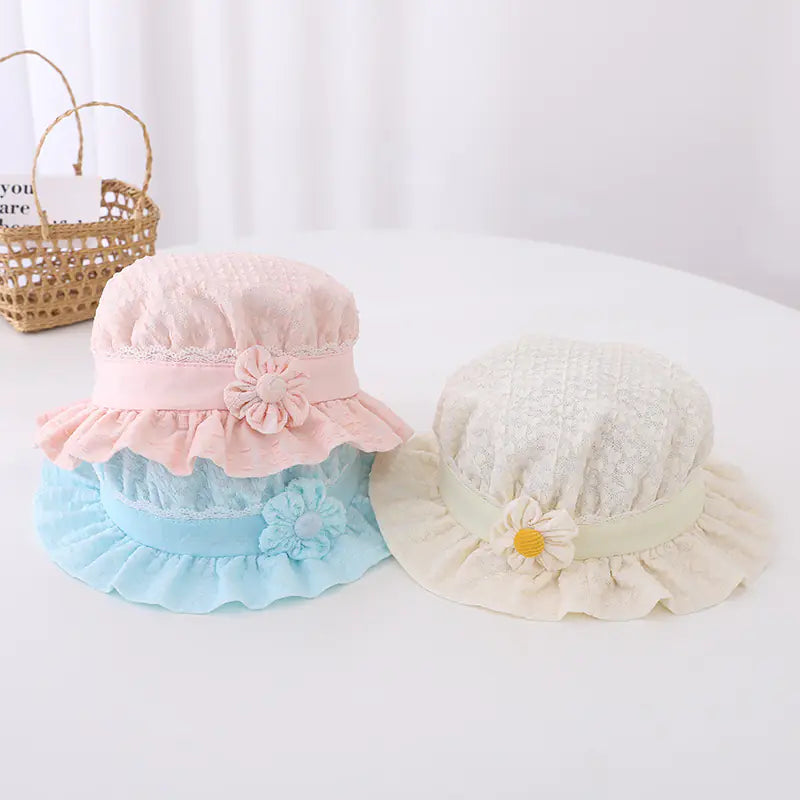 Children's Lace Brim Fisherman Hat for 2-9 Years Old