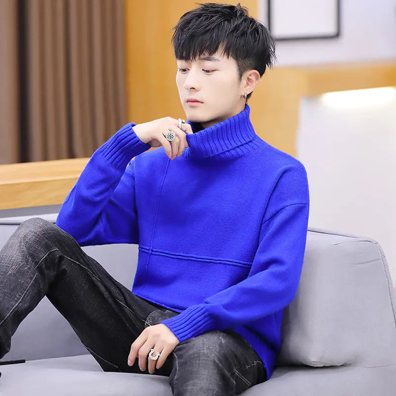 Men's Thick Warm Turtleneck Knit Sweater (Korean Style)