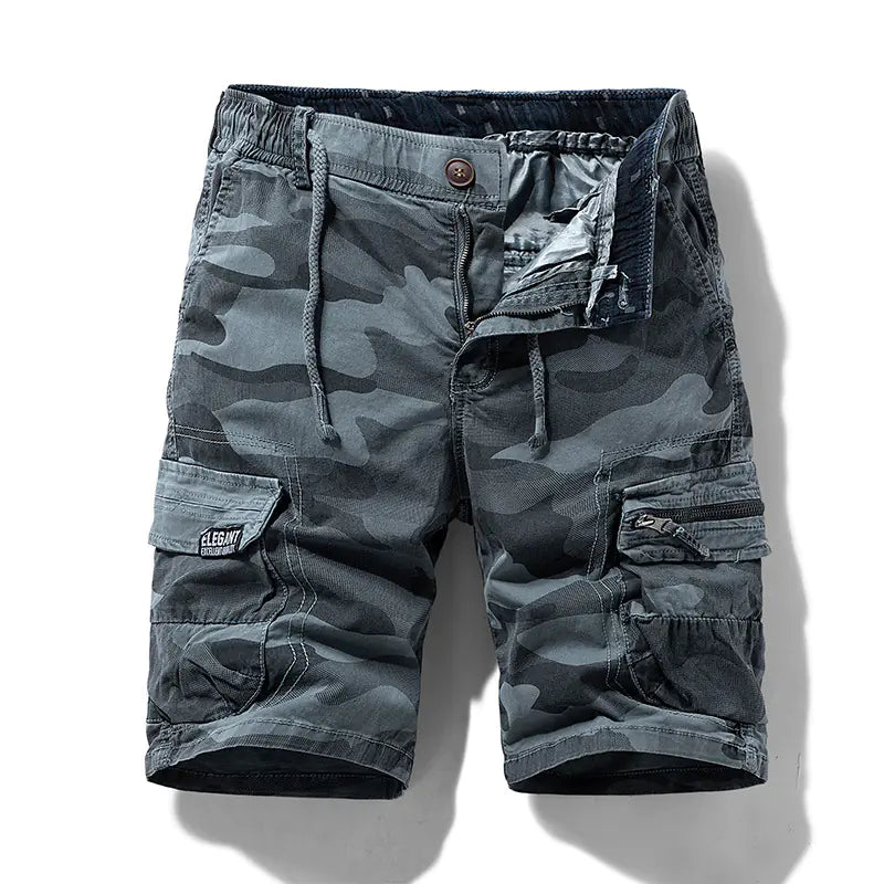 Men's Summer Camouflage Cargo Shorts for Outdoor Use