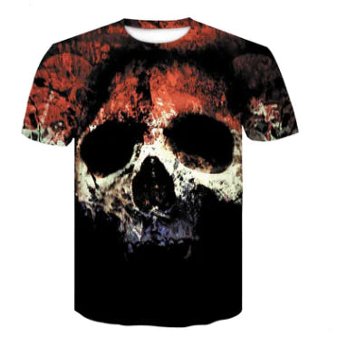 Digital Print Crew Neck Short Sleeve T-Shirt