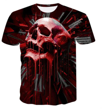 Digital Print Crew Neck Short Sleeve T-Shirt