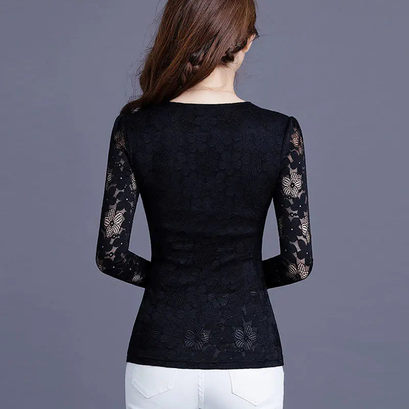 Lace Base Layer Top, Fleece Warm Shirt