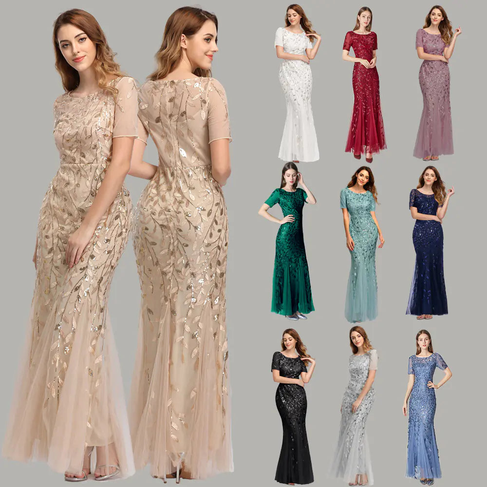 Evening Gown with Mermaid Tail Design