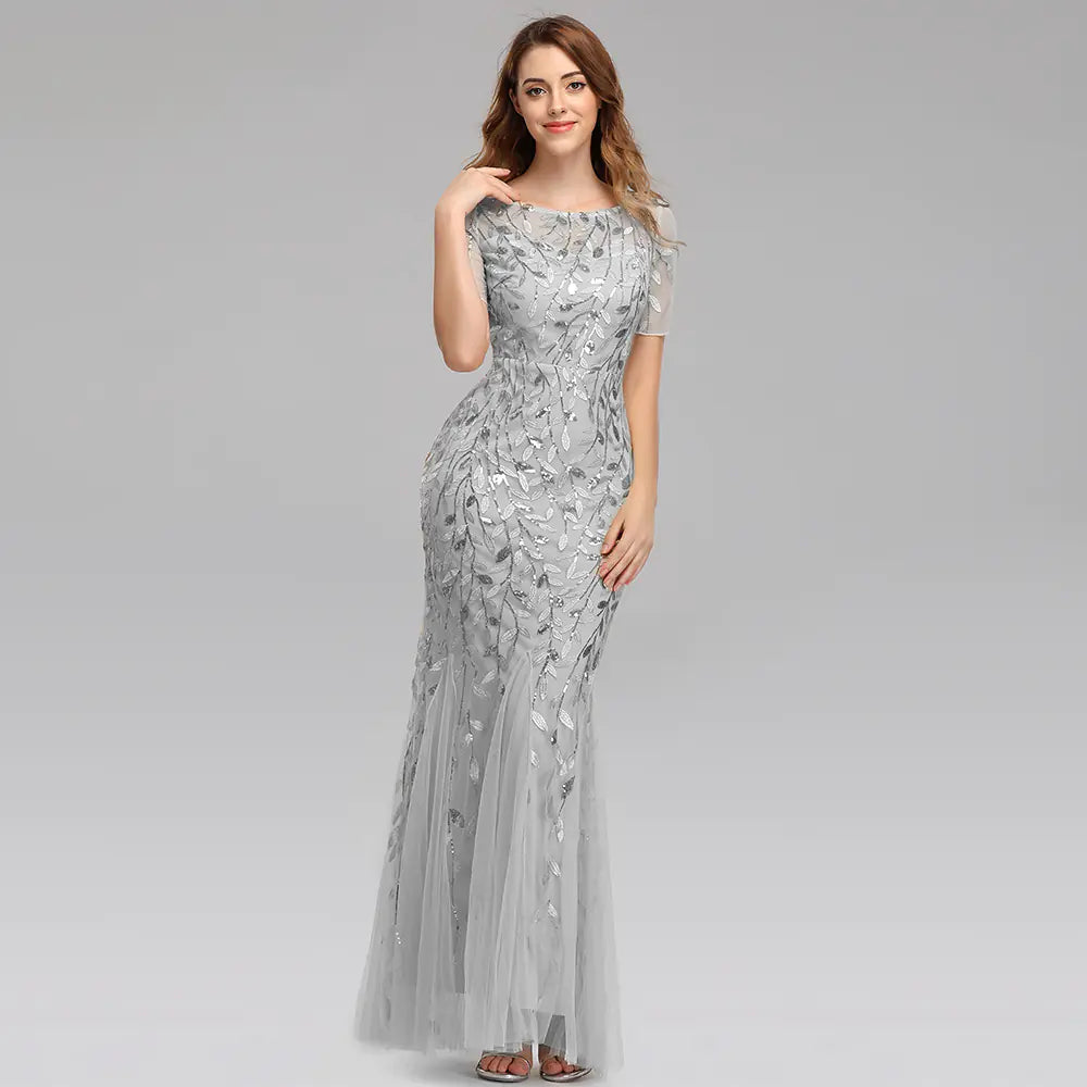 Evening Gown with Mermaid Tail Design
