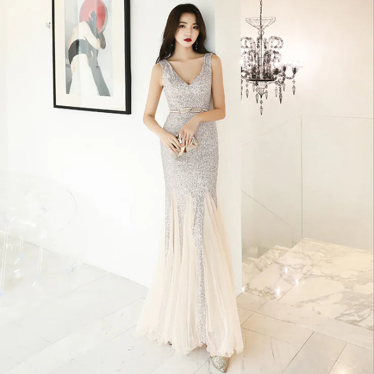 Sequin Mermaid Evening Gown for Women - Elegant Style