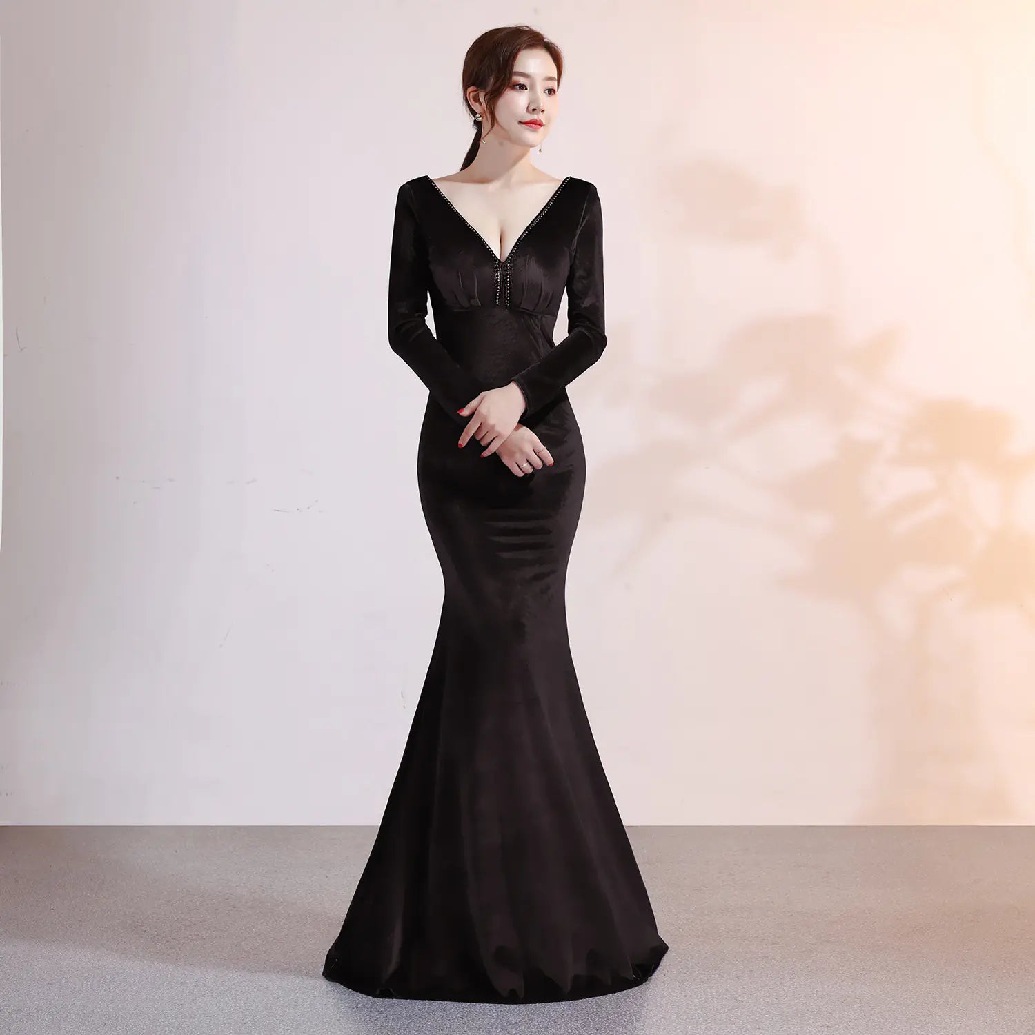 Velvet Evening Mermaid Dress, Elegant Evening Gown