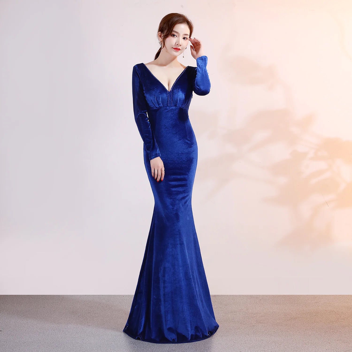 Velvet Evening Mermaid Dress, Elegant Evening Gown