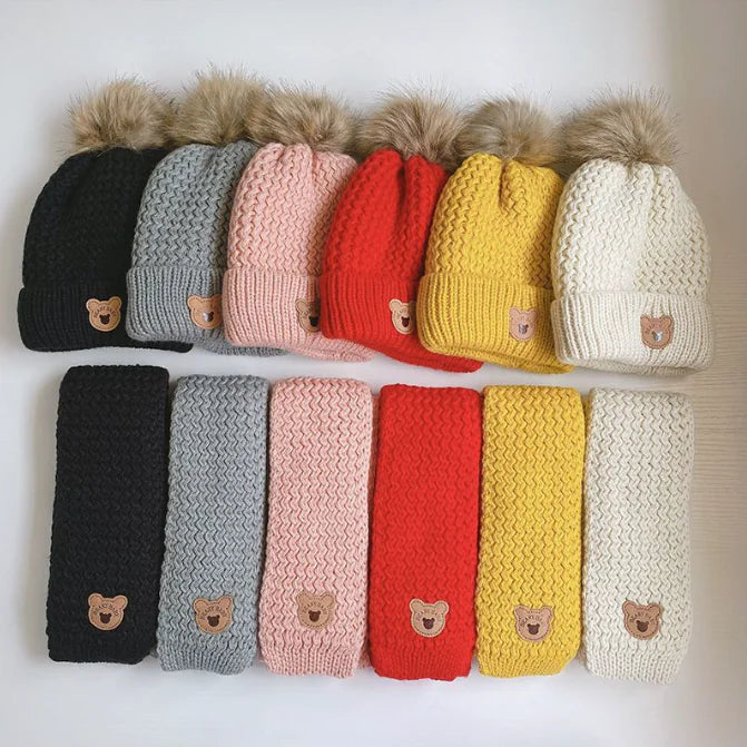 Children's Warm Hat and Scarf Set for Boys and Girls