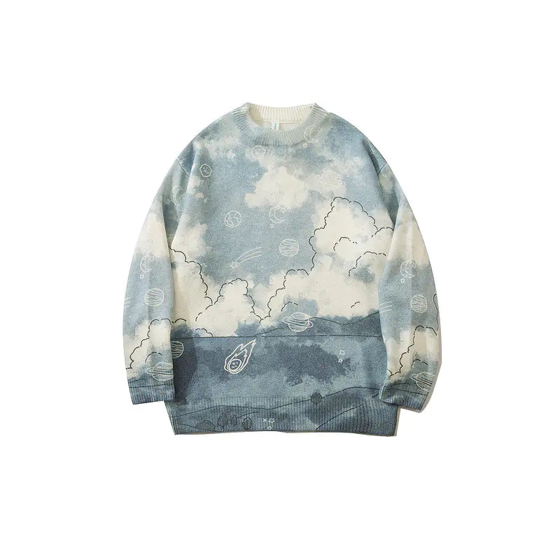 High Street Men's Loose Knit Long Sleeve Sweater
