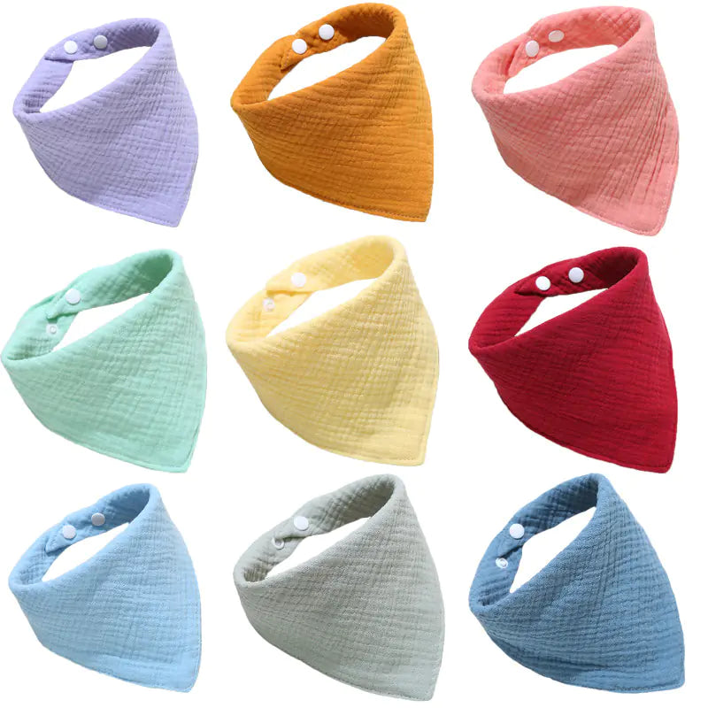 Pure Cotton Baby Bib with Triangular Crepe Design