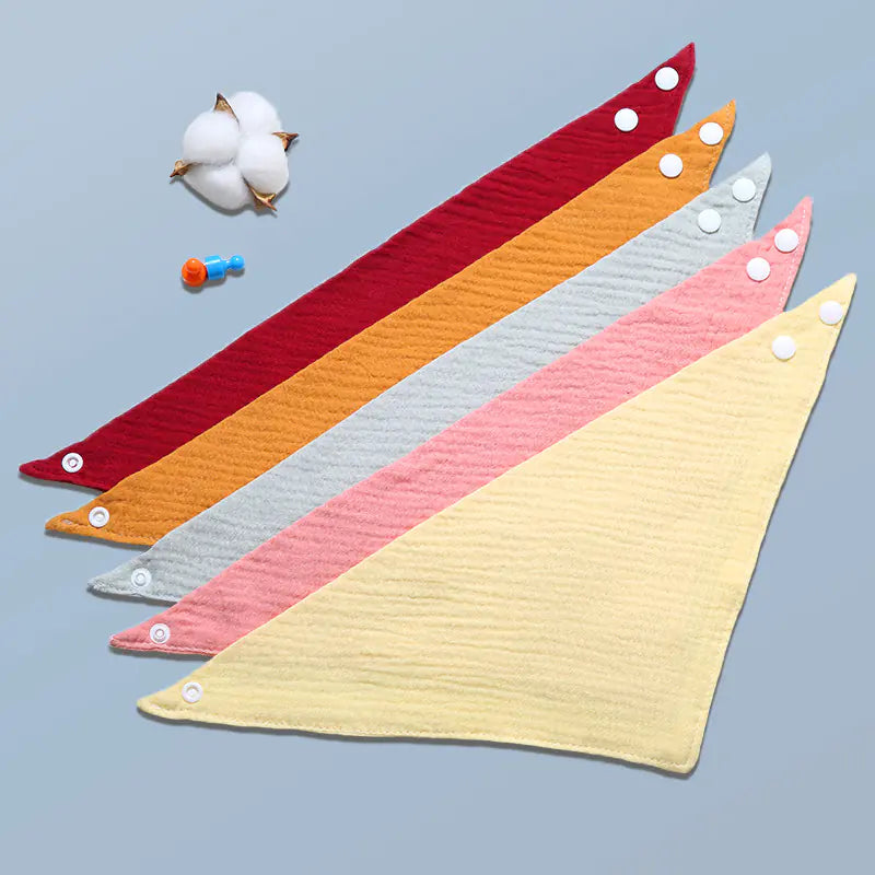Pure Cotton Baby Bib with Triangular Crepe Design