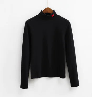 Embroidered Heart T-Shirt, Warm Stretch Base Layer