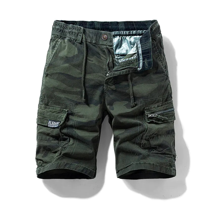 Men's Summer Camouflage Cargo Shorts for Outdoor Use