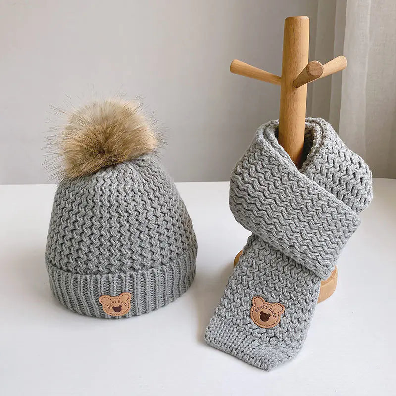 Children's Warm Hat and Scarf Set for Boys and Girls