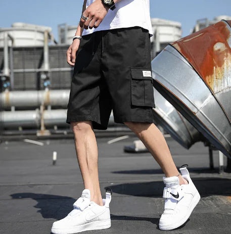 Camouflage Cargo Shorts with Letter Print for Summer
