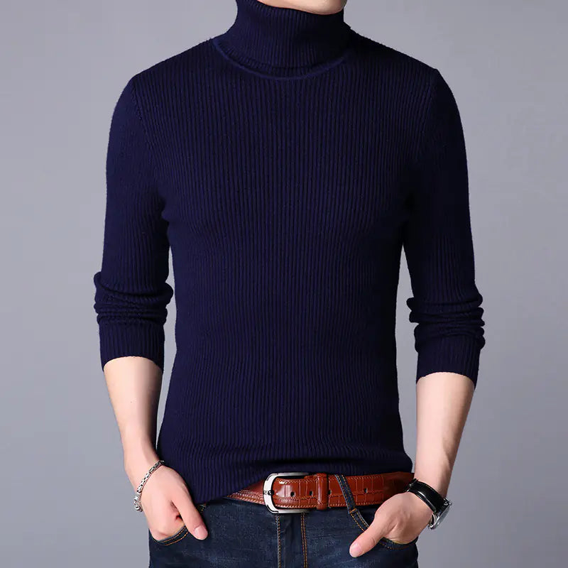 Men's Thick Turtleneck Sweater - Korean Style