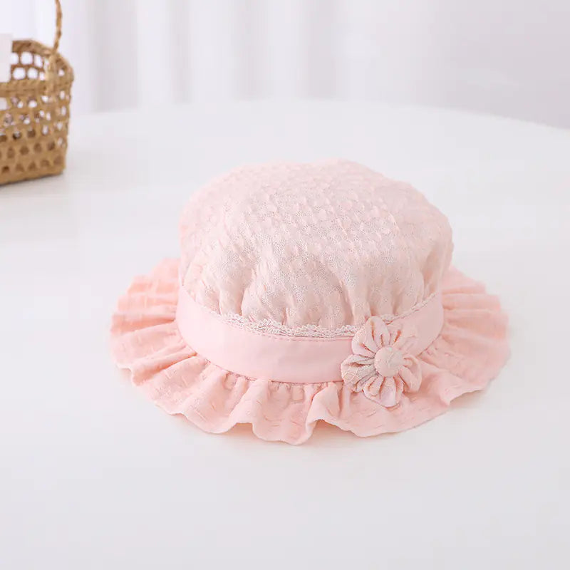 Children's Lace Brim Fisherman Hat for 2-9 Years Old