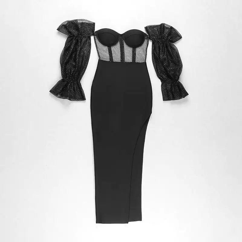 Yarn Long Sleeve Dress for Weddings and Parties