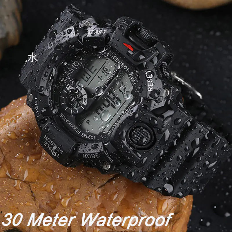 YIKAZE Men's Multifunction LED Digital Sports Watch