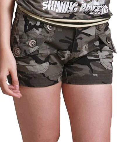 2019 Women's Camouflage Cargo Shorts with Pockets