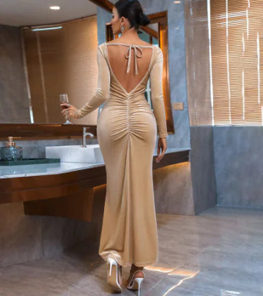 Casual Slim-Fit Women's Short Sleeve Long Dress