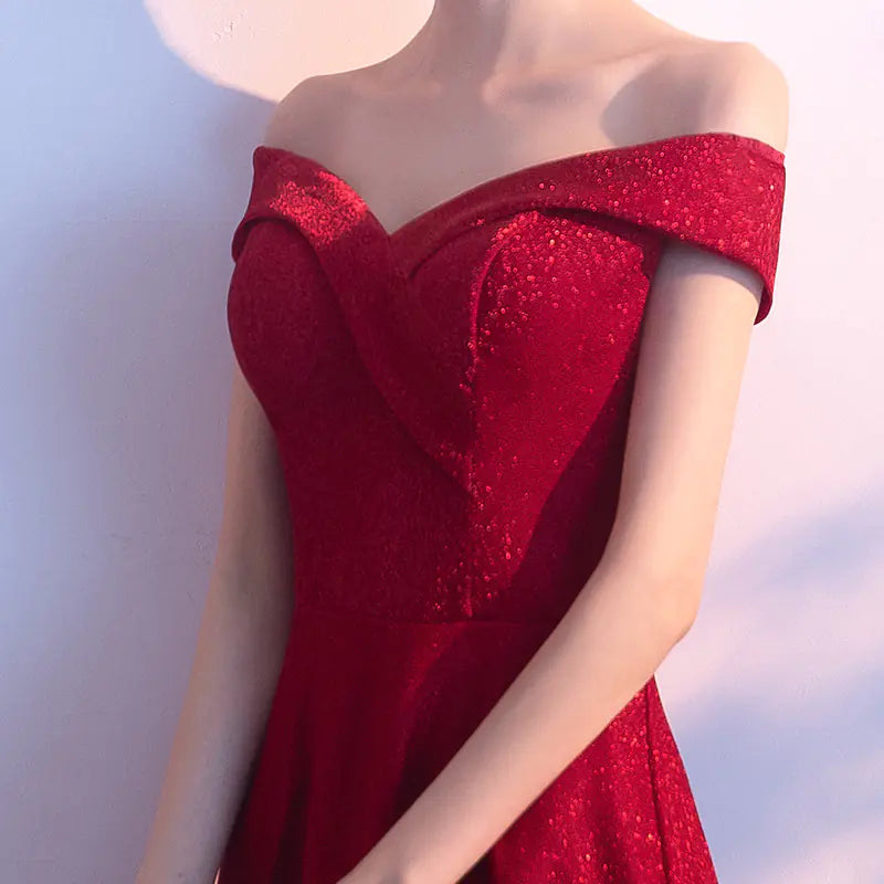 Red Long Evening Dress for Weddings and Engagements