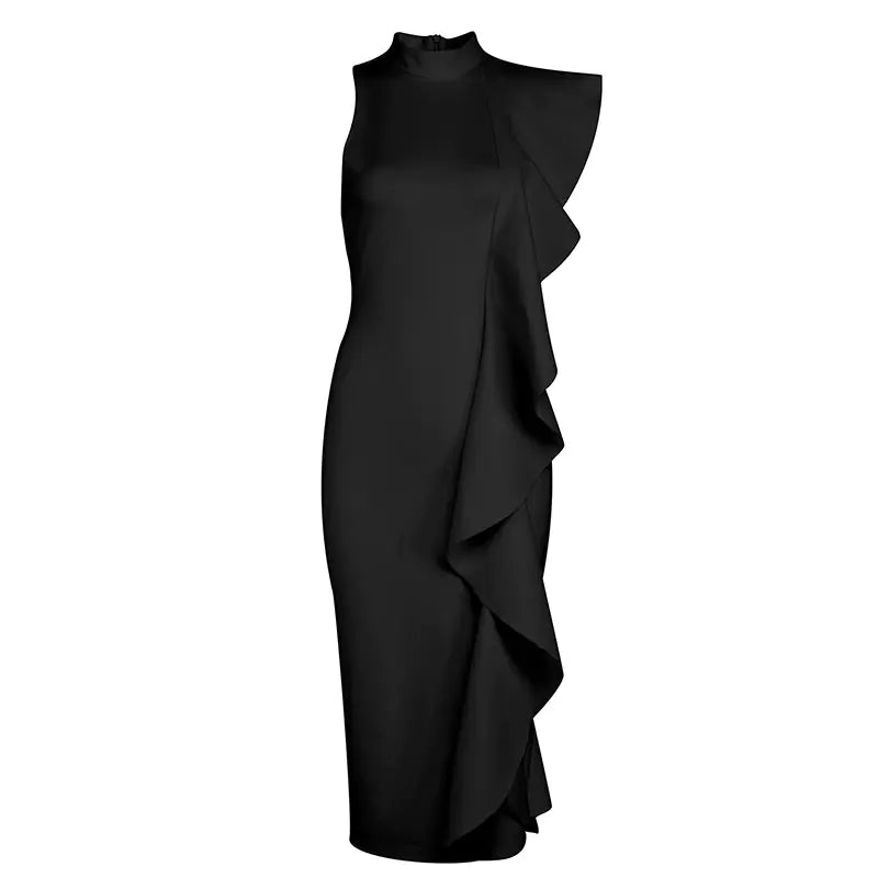 Elegant Ruffle Dress for Evening Events and Parties