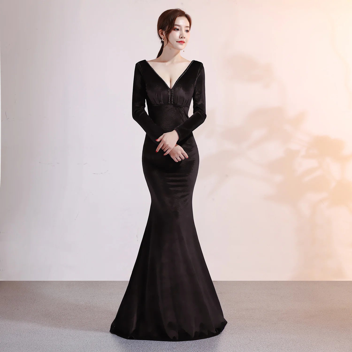 Velvet Evening Mermaid Dress, Elegant Evening Gown