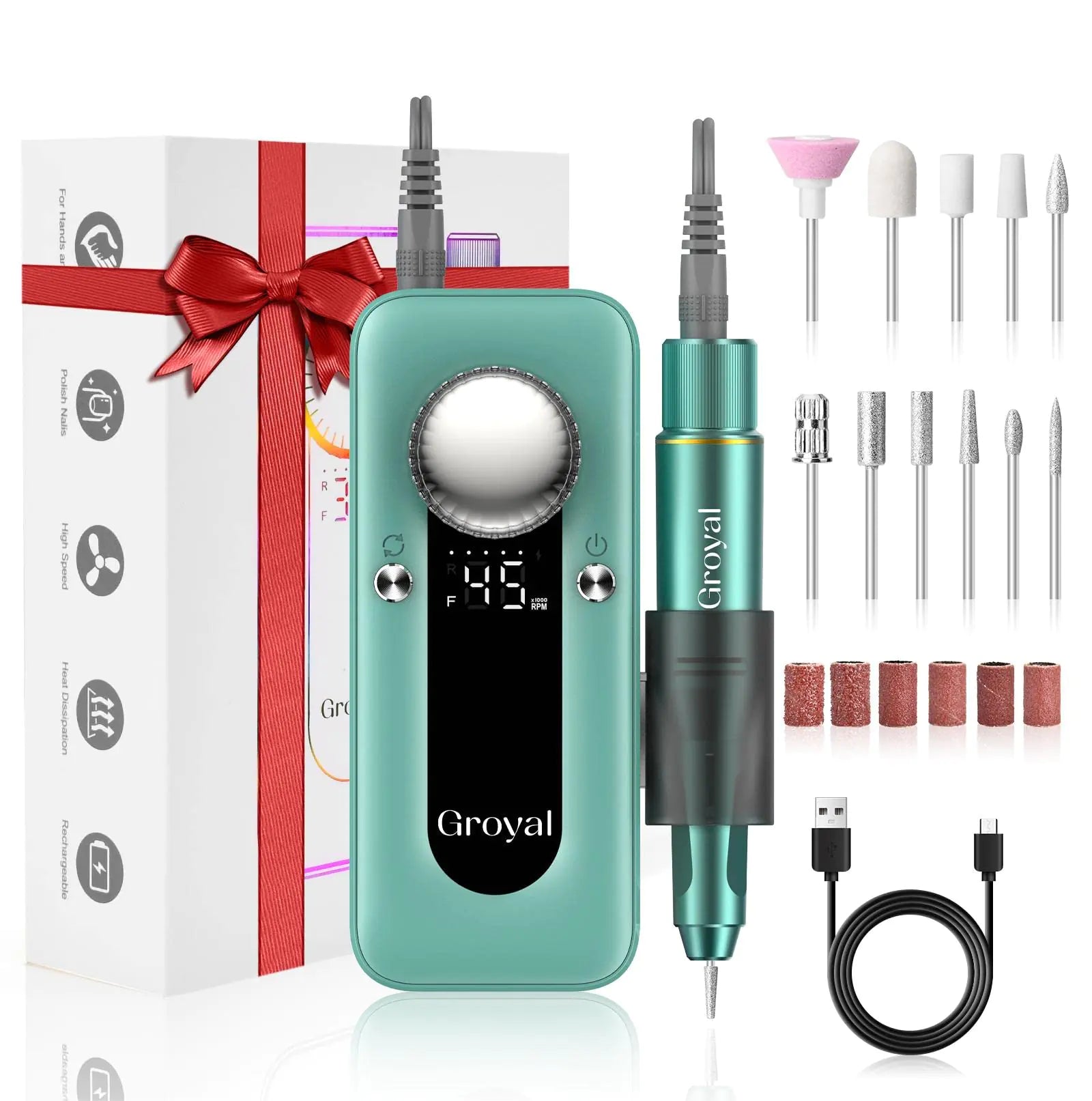 Electric Nail Drill Professional 45000RPM Cordless Electric Nail File for Acrylic Gel Nails Professional Nail Drill Manicure Pedicure Polishing Shape Tools for Home Salon Nail Drill Kits