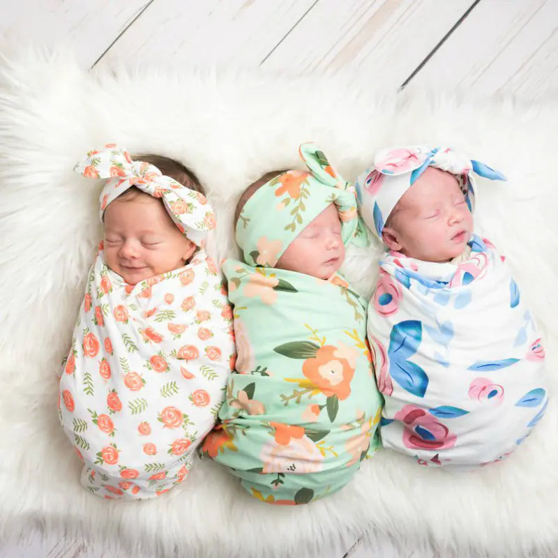 Newborn Baby Sleeping Bag with Swaddling Cap and Quilt