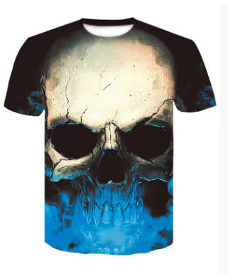 Digital Print Crew Neck Short Sleeve T-Shirt