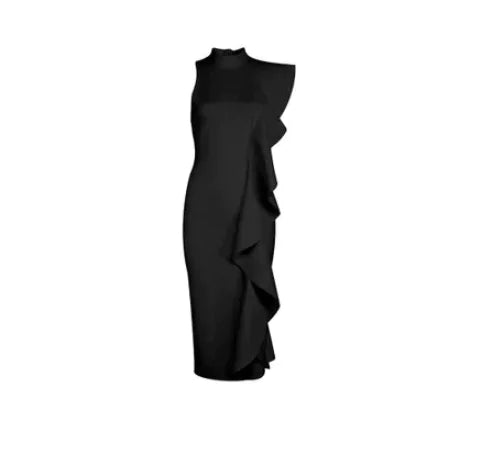 Elegant Ruffle Dress for Evening Events and Parties