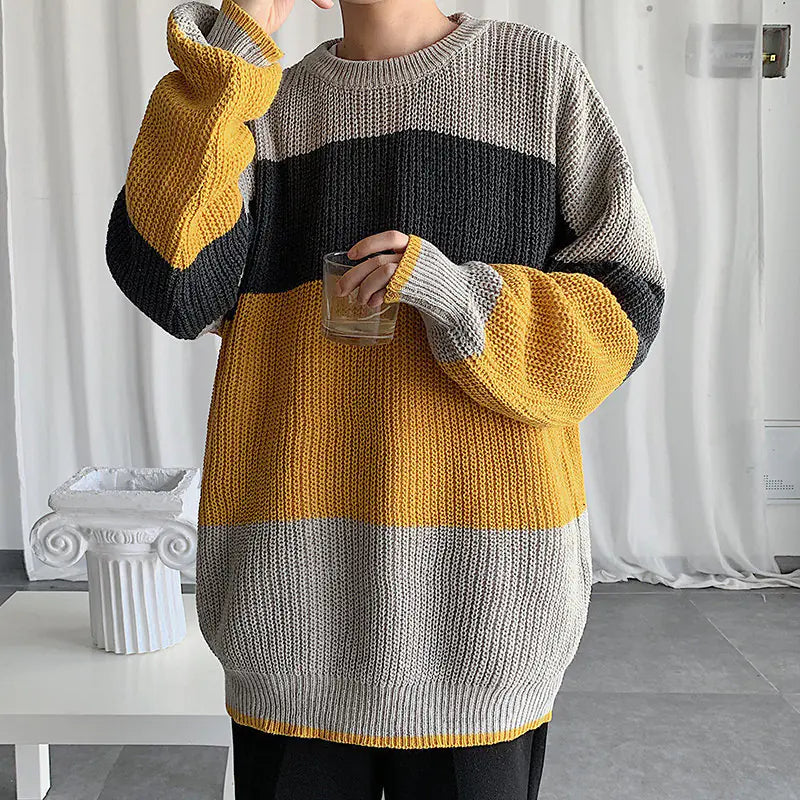Men's Oversized Turtleneck Sweater - Korean Style