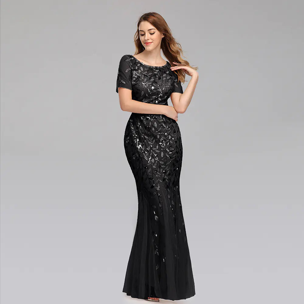 Evening Gown with Mermaid Tail Design